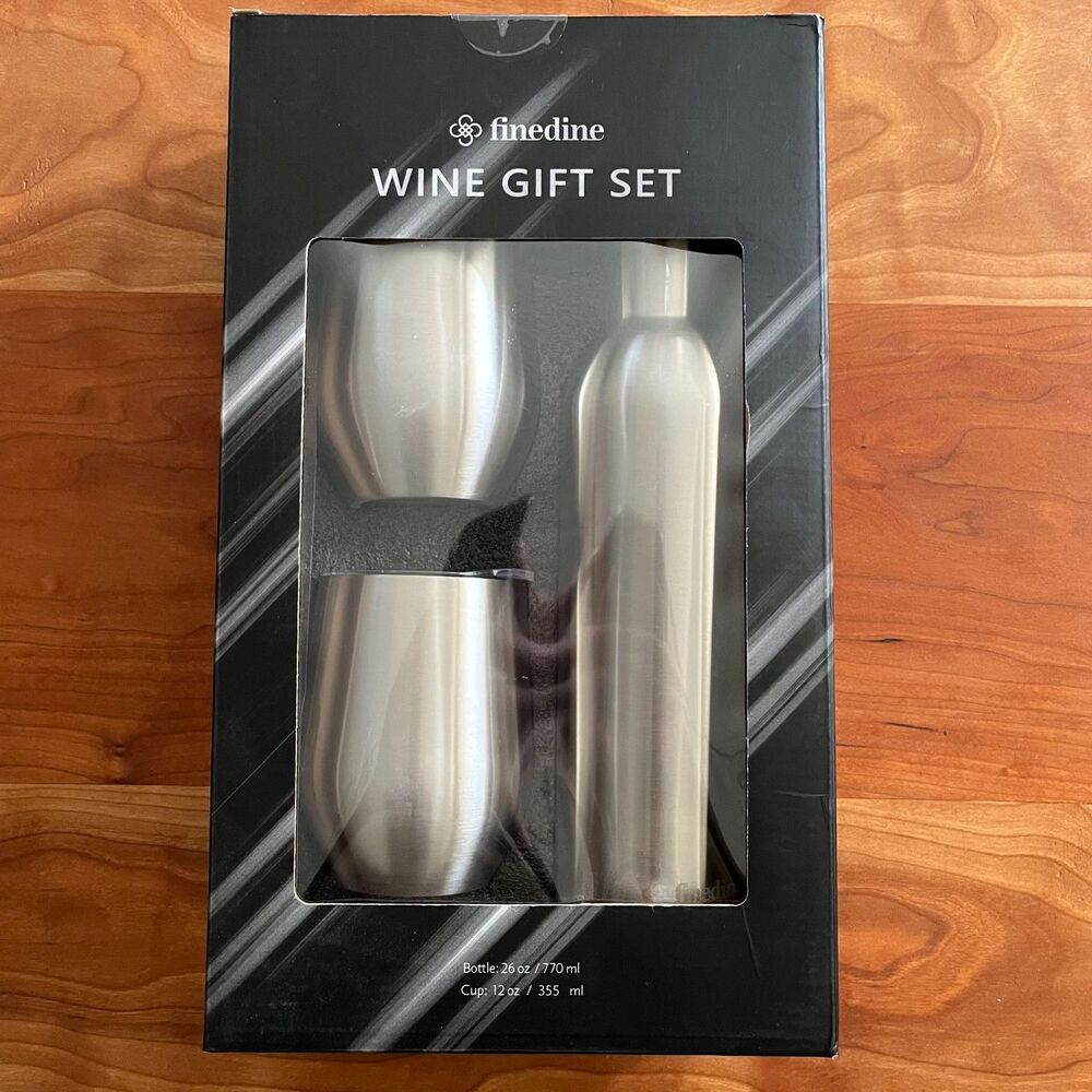 NWT - Finedine Insulated Wine Bottle and Wine Tumblers Gift Set